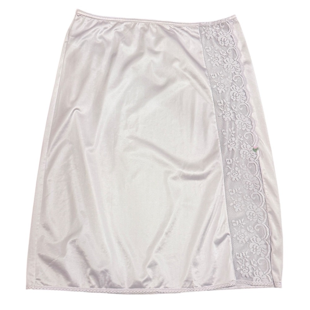 Vintage Maidenform Chantilly Lavender Lace Half Slip Skirt Womens Medium 1980s